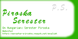 piroska serester business card